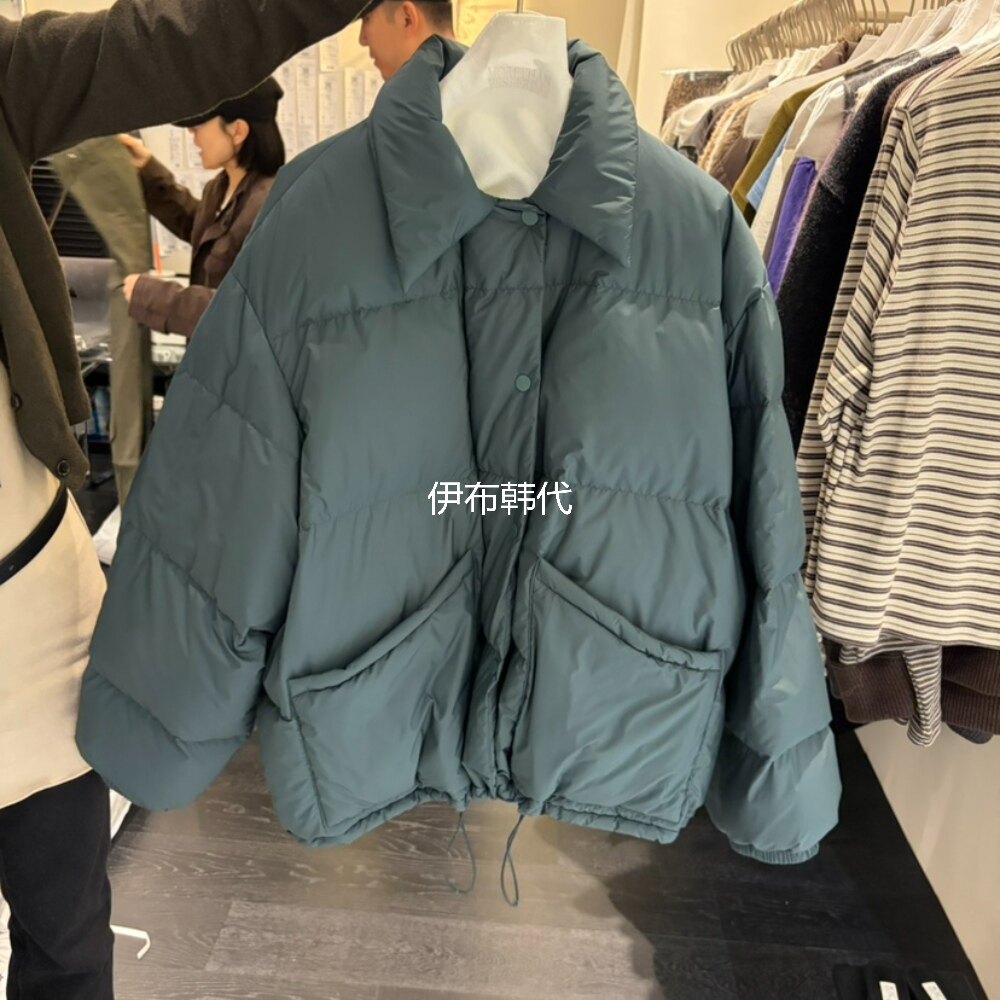 LYSM韩国东大门正品代购26冬款 翻领休闲宽松口袋短款羽绒服外套