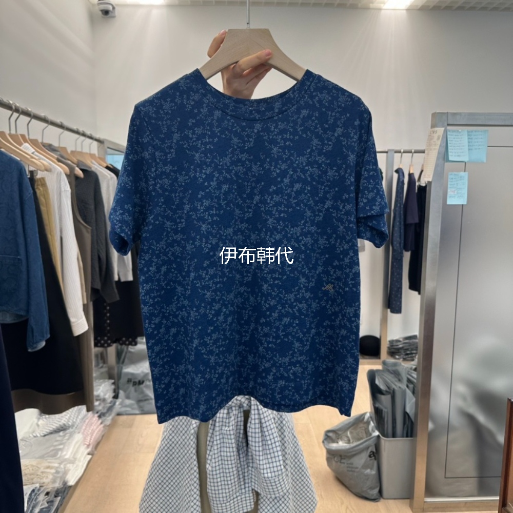 圆领休闲复古碎花宽松短袖T恤