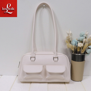 luxeholic韩国手提包简约复古感女包小包多功能双口袋斜挎包0325A