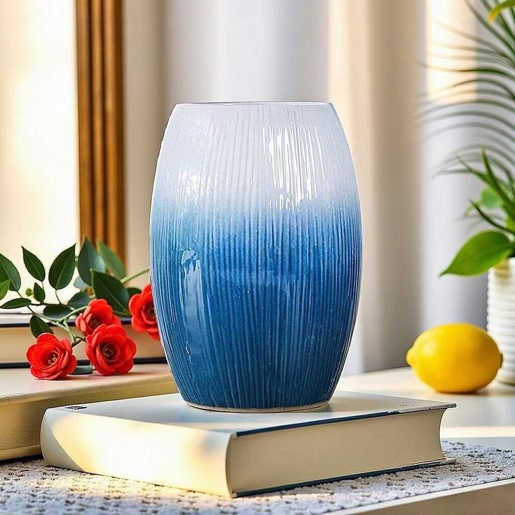 无孔陶瓷简约花插瓶花瓶