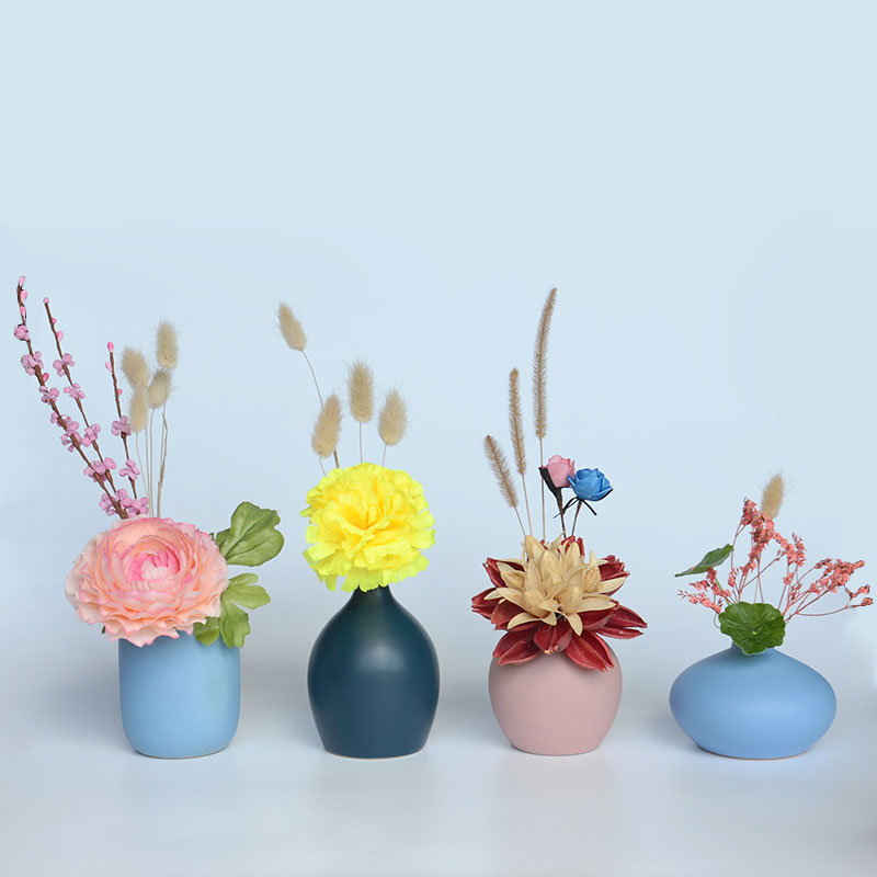 陶瓷创意摆设餐桌干花北欧风插花