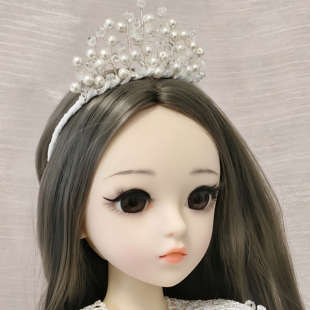 三分bjd娃娃头饰60cm多丽丝娃娃皇冠手工发箍娃用珍珠发饰