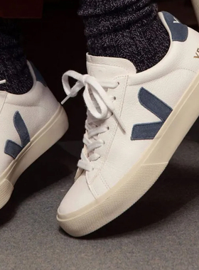 VEJA Campo 皮革休闲百搭舒适低帮时尚板鞋 白蓝色 CP0503121B