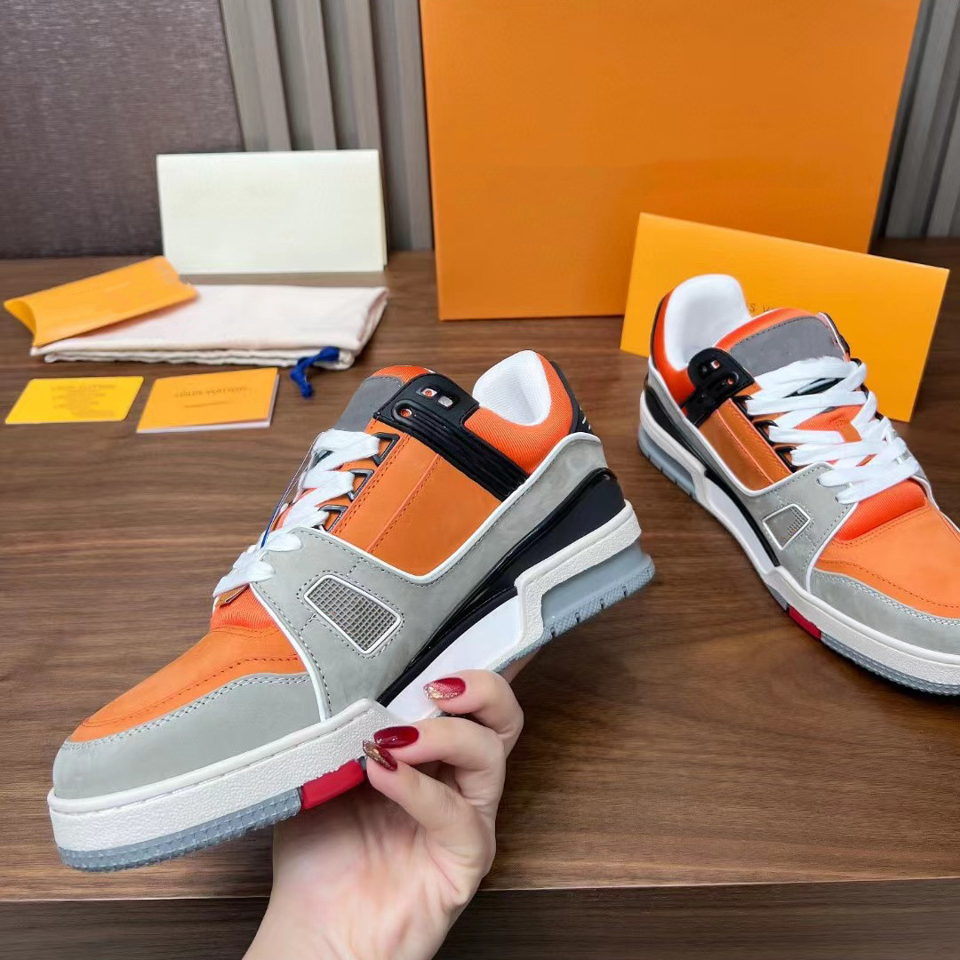 佛山出男女鞋马卡龙色粒面牛皮系带运动鞋休闲鞋24新款潮流情侣款