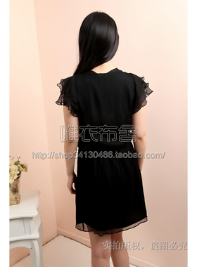 IndexCeline雪纺连衣裙女夏季轻奢高级感气质名媛高端女神黑色