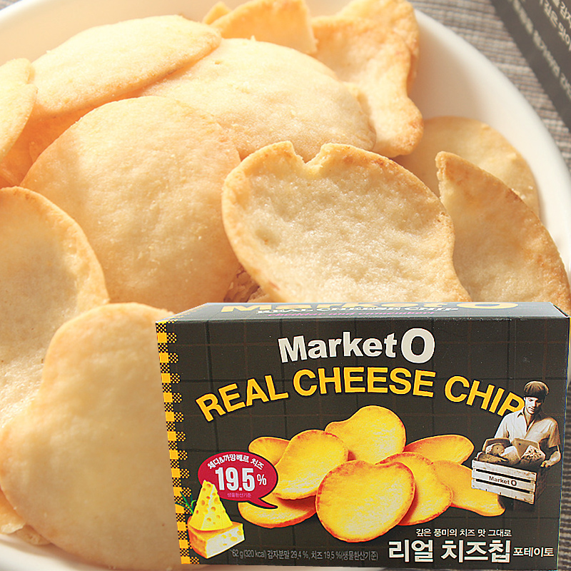 4盒包邮 韩国零食 好丽友Market O奶酪烤薯片非油炸62g芝士烤薯片