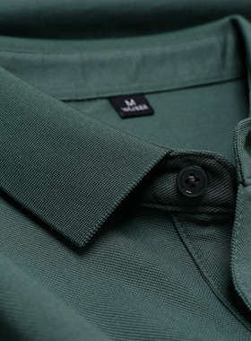 POLO衫保罗衫翻领男装体恤冰丝透气简约薄款舒适复古军绿色帅气潮