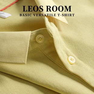 柠檬黄POLO衫短袖男夏季薄款翻领t恤宽松休闲纯色半袖上衣体恤潮