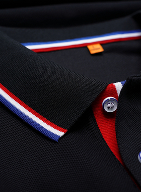 新款衣服黑色商务翻领POLO衫男潮牌潮流男装Polo薄款高端商务夏