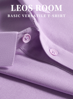 polo衫男纯色短袖翻领T恤黑色珠地棉修身半袖保罗衫经典款体恤衫