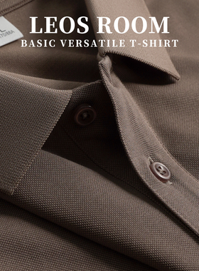 美式休闲风POLO衫深灰色重磅短袖衫男宽松百搭翻领t恤女夏季潮流