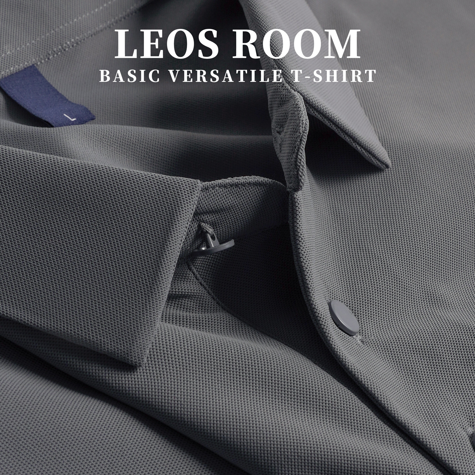 深灰高级感POLO衫轻奢品质无痕衬衫男T短袖韩版潮流时尚青年