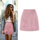 2026春秋高腰半身裙子文艺复古麂皮绒A字短裙大小码 定制 粉色女装