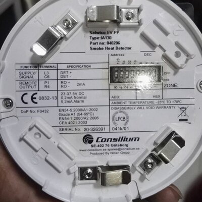 议价EV-PP康士廉Consilium Salwico感烟探测器