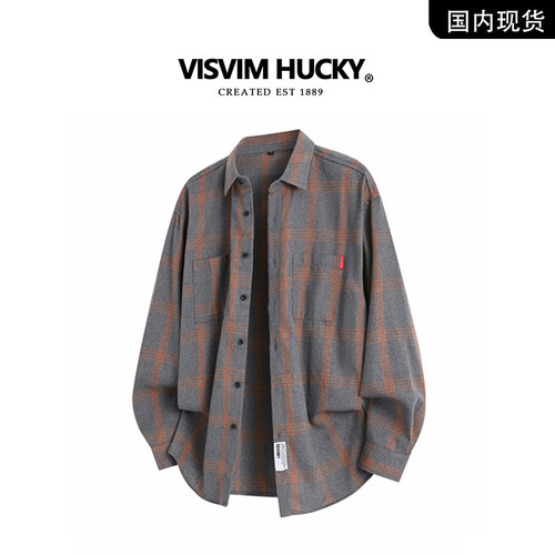【官网正品】VISVIM HUCKY复古格子衬衫男长袖宽松休闲衬衣外套