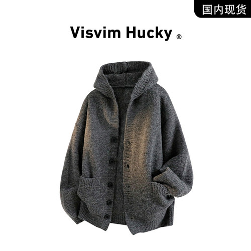 【官网正品】VISVIM HUCKY秋冬季新款慵懒风连帽针织衫毛衣男宽松