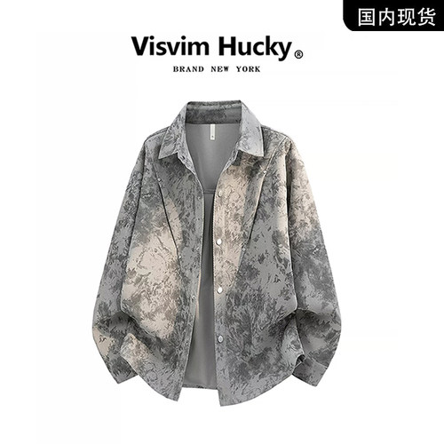 【官网正品】VISVIM HUCKY 休闲扎染衬衫男长袖宽松衬衣大码外套
