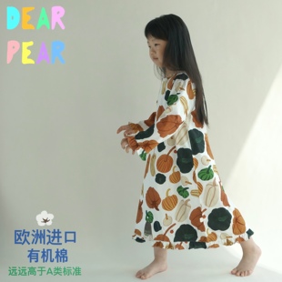 DEARPEA多种花色超实用睡袋式 女童空调服春夏薄款 睡裙有机棉童装