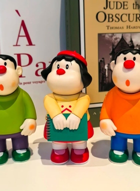 哆啦a梦胖虎和胖虎妹妹手办Q版呆萌胖妹技安技兰摆件周边礼物