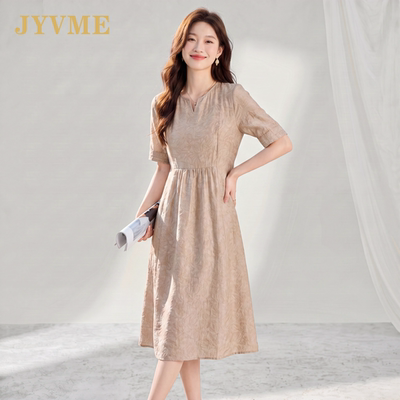 JyVme轻奢天丝连衣裙女2026年夏季新款薄款宽松遮肚子显瘦裙子