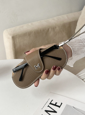 真皮挂绳眼镜包便携ins眼镜盒太阳墨镜收纳袋男女近视眼镜保护套