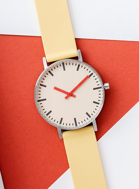 BIJOUONE彼树湾B50红色简约设计静音礼物礼盒男女防水精钢手表