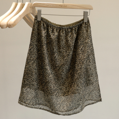 设计感小众复古豹纹半身裙