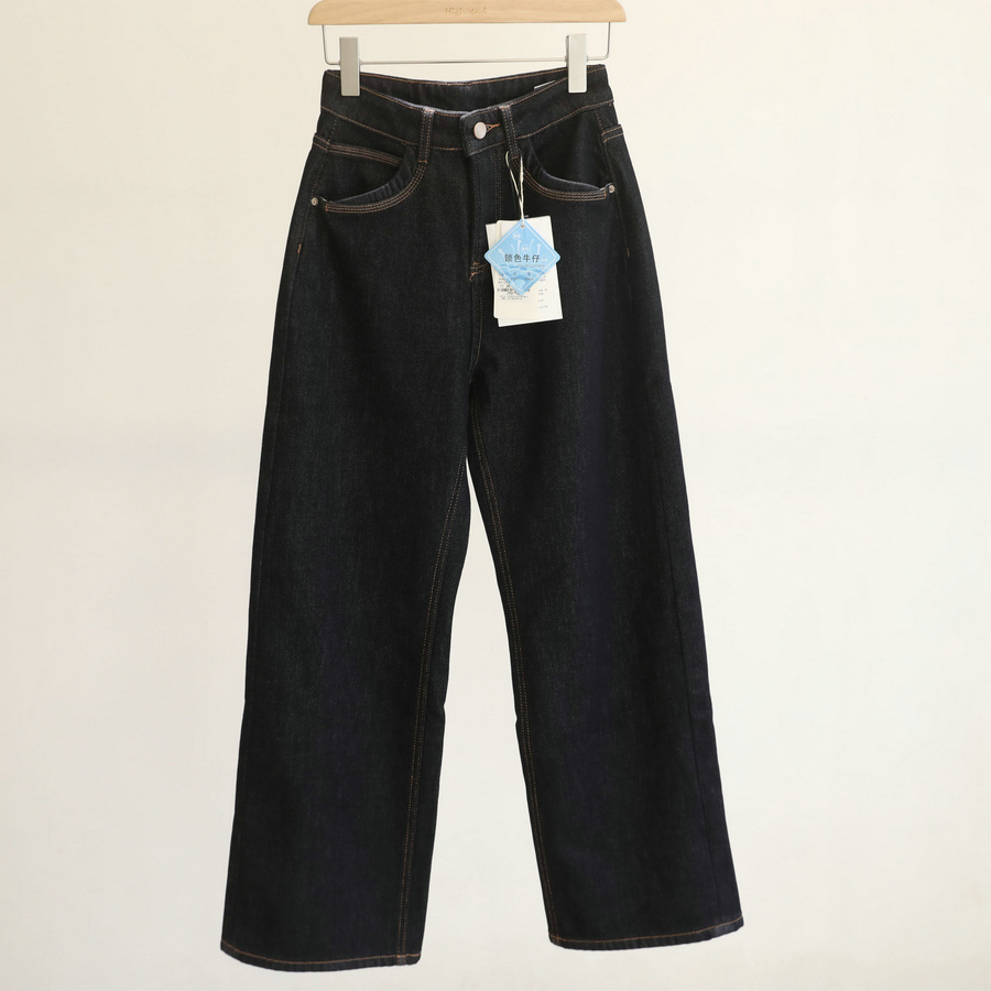 过冬懒人裤！冬季加绒阔腿牛仔裤女复古时尚高腰宽松显瘦直筒长裤