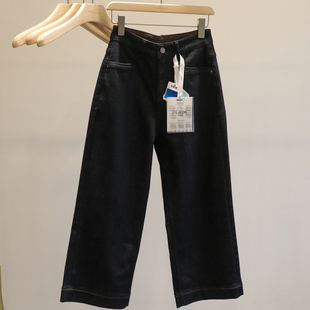 宽松显瘦阔腿九分裤 女2025春秋新款 复古高腰直筒牛仔裤 柜货品质