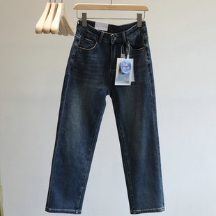 百搭小个子九分直筒裤 女修身 春秋 四面弹烟管牛仔裤 韩漫身材get