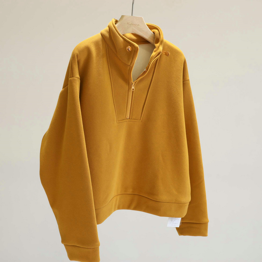 御寒时髦单品！加绒半拉链立领卫衣女冬季韩系宽松厚实套头上衣