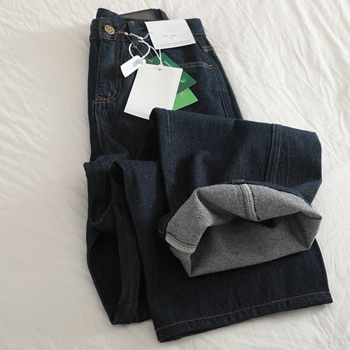 直筒休闲阔腿牛仔长裤