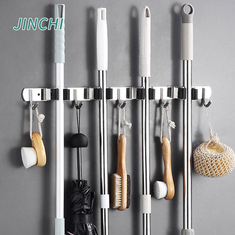 拖把夹拖把挂钩壁挂式拖布夹免打孔拖把架不锈钢拖把夹