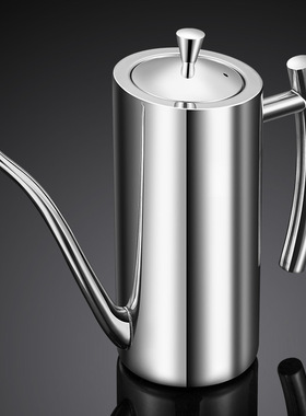 不锈钢油壶304厨房欧式壶创意食用油壶可按防漏700ML500ML升级版