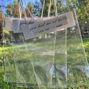 ins透明礼物手提袋小号搞怪礼品袋饰品袋石膏娃娃手提袋伴手礼袋