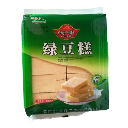 纯绿豆饼东北朝阳海丰绿豆糕480g*5袋北票海峰传统老式手工无油