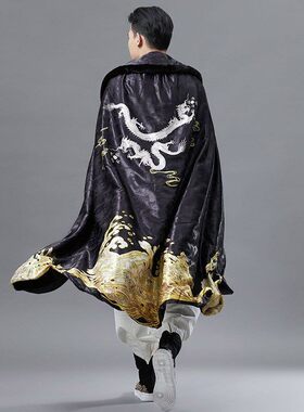 金龙毛领斗篷国风复古加绒披风