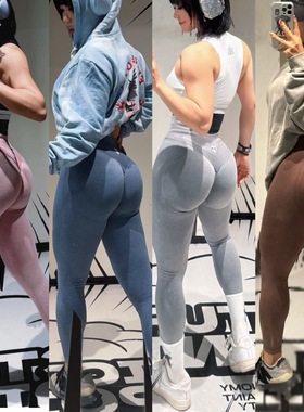 【5色水洗长裤】新晋臀王蜜桃臀高腰收腹提臀瑜伽弹力大运动健身
