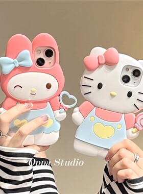 ins同款y37软vivoy76s猫咪手机壳y300i适用IQOO13/12/11s/10女VIVO IQOO9s pro公仔iqooneo10/z8/Z7x/z9