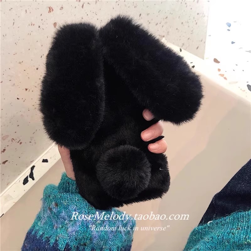 抖音Civi5pro/4/3毛绒手机壳Turbo4Pro/3适用12s小米15/13Ultra/k80/K60/k70红米Note14/13pro+兔子12/11萌