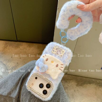 抖音同款oppoA3pro/A5/A2m毛绒k12s/A58x凯蒂猫手机壳OPPOFindx9/7/8/6豹纹OPPO Reno15/13/12/11/14软A6红色