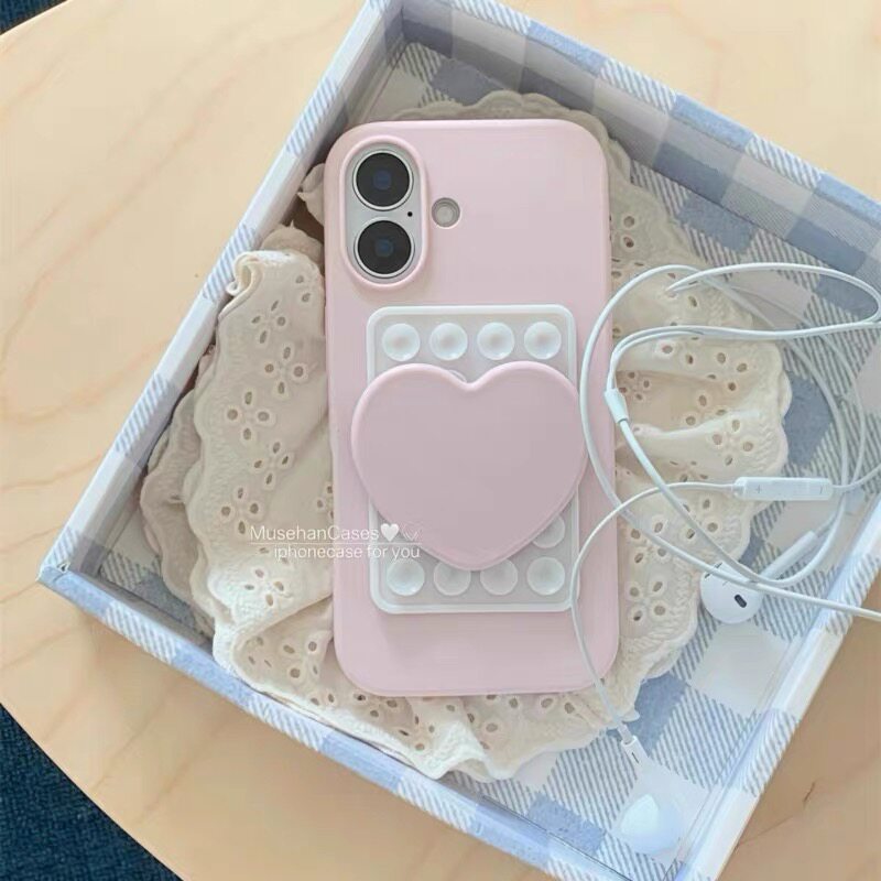 小红书15pro适用iPhone14promax吸盘手机壳6萌17苹果13plus潮1+15爱心12/turbo6带镜子13t一加ace6t个性5pro