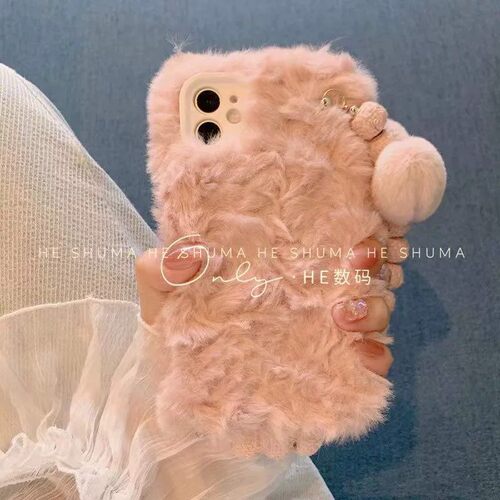 小红书15pro适用iPhone17promax手机壳18链条14苹果13plus毛绒1+15秋冬12/turbo6创意13t一加ace6t爱心turbo6