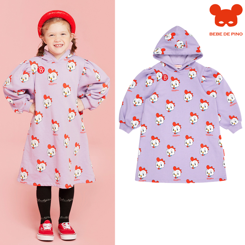 BEBEDEPINO连帽宽松连衣裙