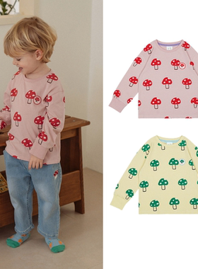 (现货)韩国PRANKSOME22春季男女儿童套头长袖圆领T恤