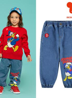 (25春正品现货)BEBEDEPINO/唐老鸭联名款男女童休闲牛仔长裤