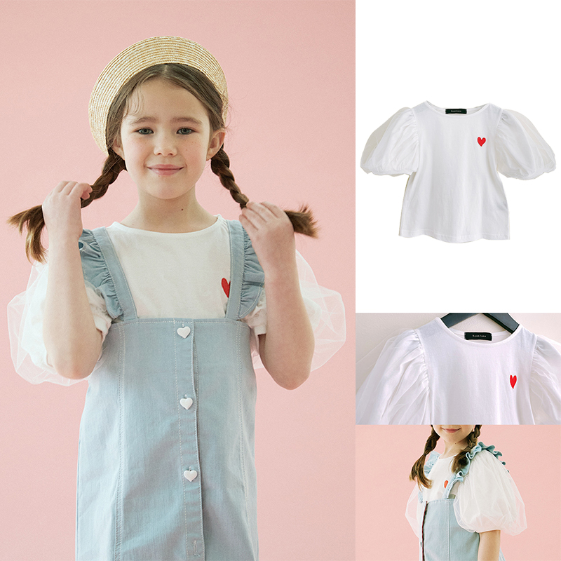 RoanJane刺绣泡泡袖T恤