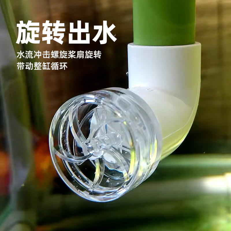 鱼缸旋转出水口改装缓流器分散水流旋风缓流口无动力出水口造浪嘴