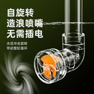 鱼缸出水口可旋转造浪小风扇旋转式排水口周转箱透明亚克力改装