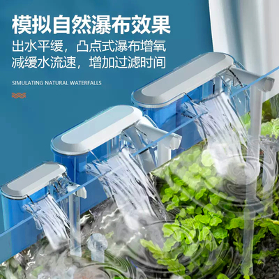 鱼缸过滤器过滤循环水泵制氧一体机小鱼缸壁挂式小型三合一瀑布式